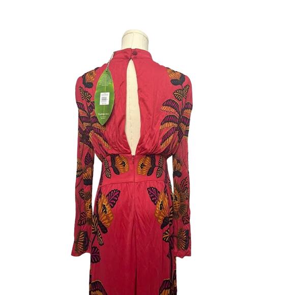 NWT! Anthropologie FARM RIO Blush Living Bloom High Neck Maxi Dress LARGE - Picture 8 of 11
